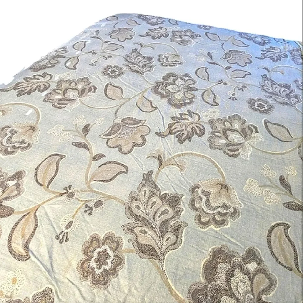 Harbor House Modern Floral Blue Brown 100% Cotton Duvet Cover F/Q